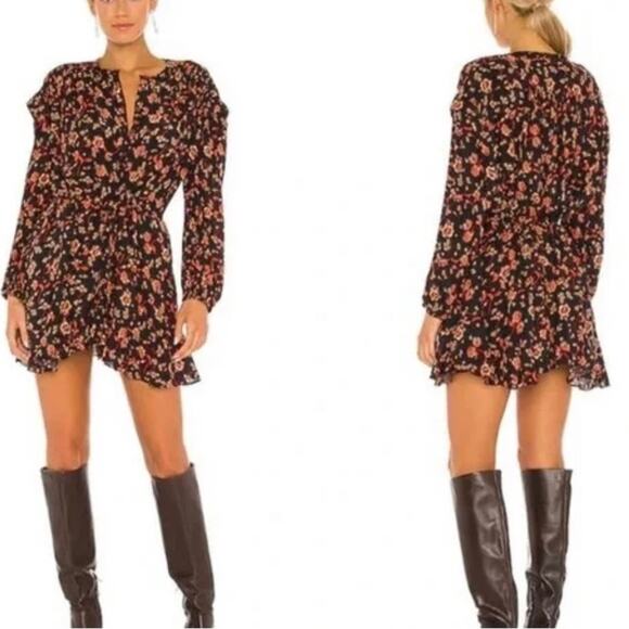 Free People Mini Flower Fields Mini Burgundy Dress S/P - Picture 1 of 15